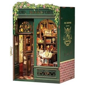 Hands Craft Owl Bookstore DIY Book Nook Kit HCB201 3D Wooden Puzzle New‎ OS